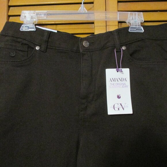 Gloria Vanderbilt pants NEW Amanda dark chocolate brown stretchy size 14S - Picture 5 of 10